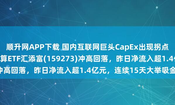 顺升网APP下载 国内互联网巨头CapEx出现拐点，国产算力强势！云计算ETF汇添富(159273)冲高回落，昨日净流入超1.4亿元，连续15天大举吸金！