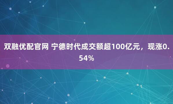 双融优配官网 宁德时代成交额超100亿元，现涨0.54%